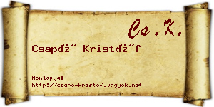 Csapó Kristóf névjegykártya