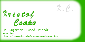 kristof csapo business card